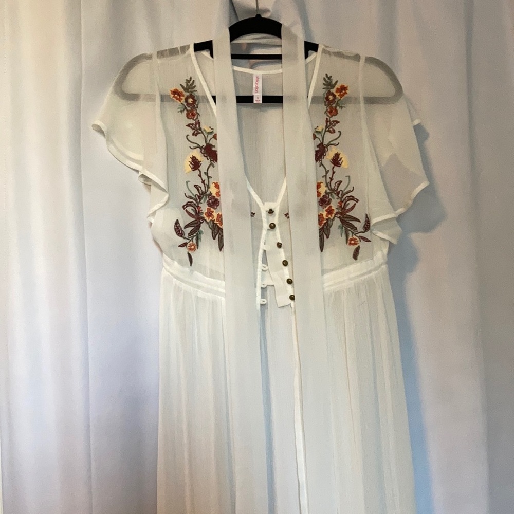 Boho Xhilaration Sheer White Dress